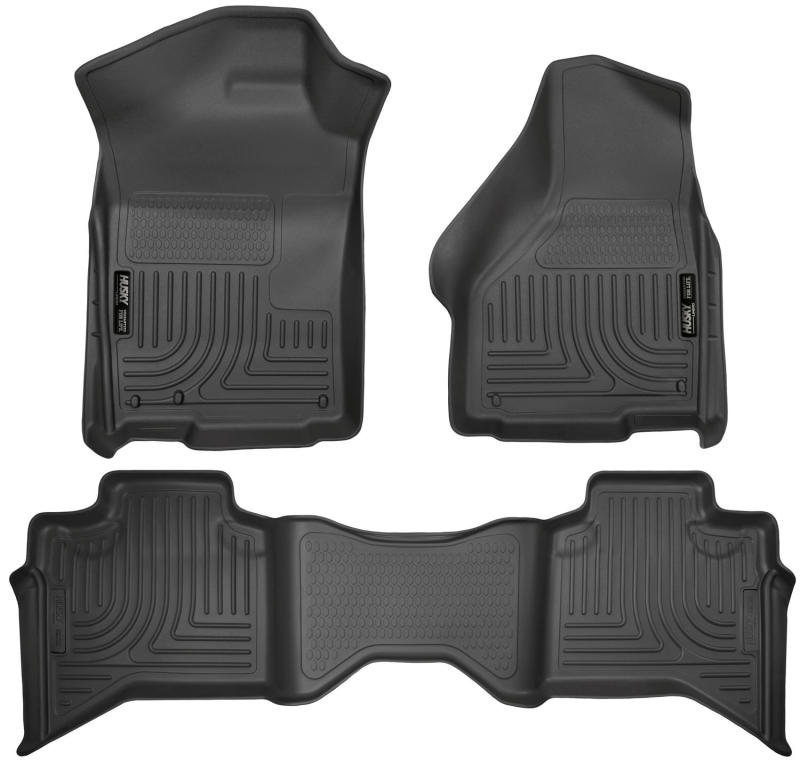 Ram Ram 1500 Floor Liners - Front + Rear - Husky Liners - WeatherBeater - Black - `10-`12